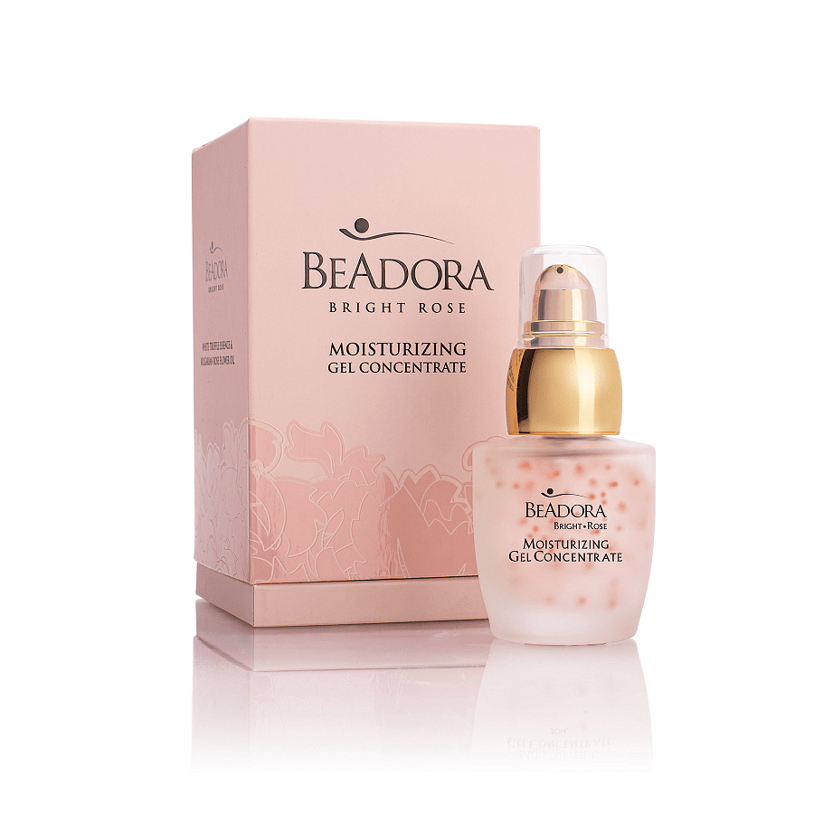 BeAdora Bright Rose овлажняващ гел-концентрат за суха, нормална и смесена кожа с хиалуронова киселина, бял трюфел и розова вода