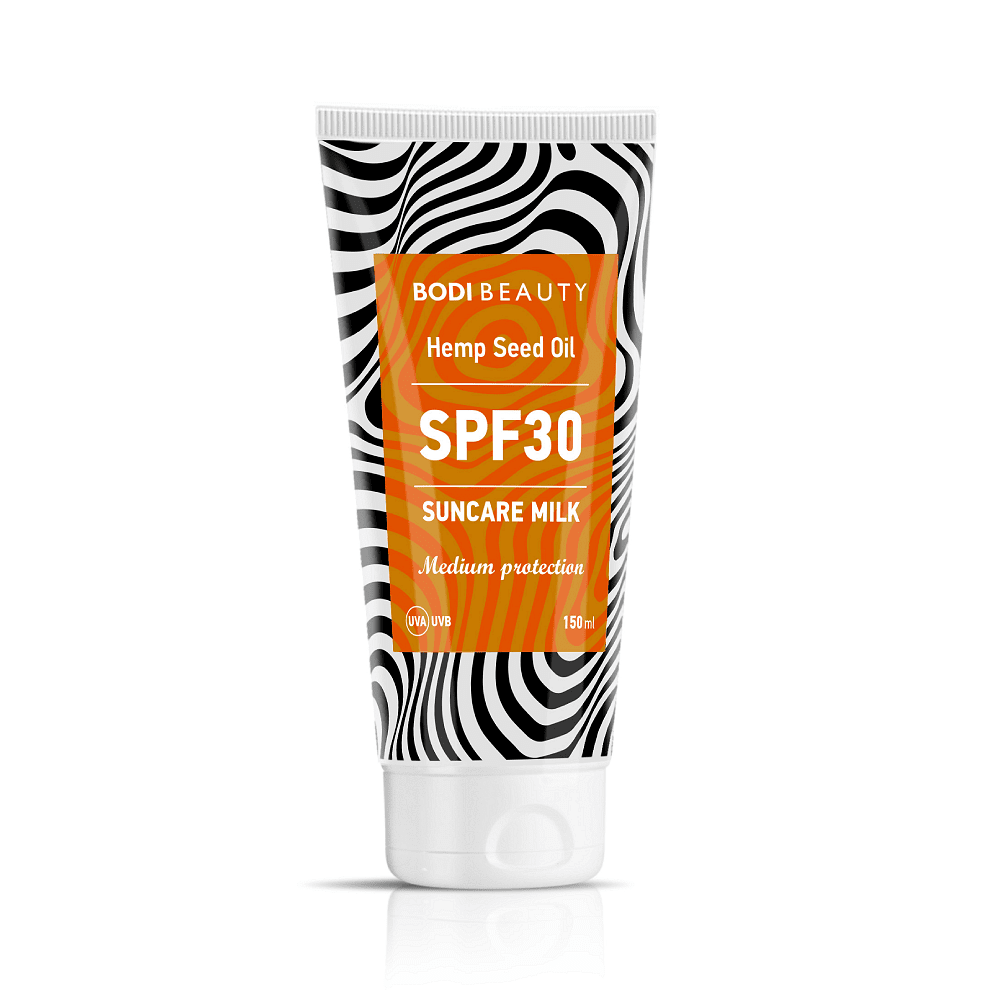 Bodi Beauty Биле PH Слънцезащитно мляко SPF 30 средна защита с масло от канабис
